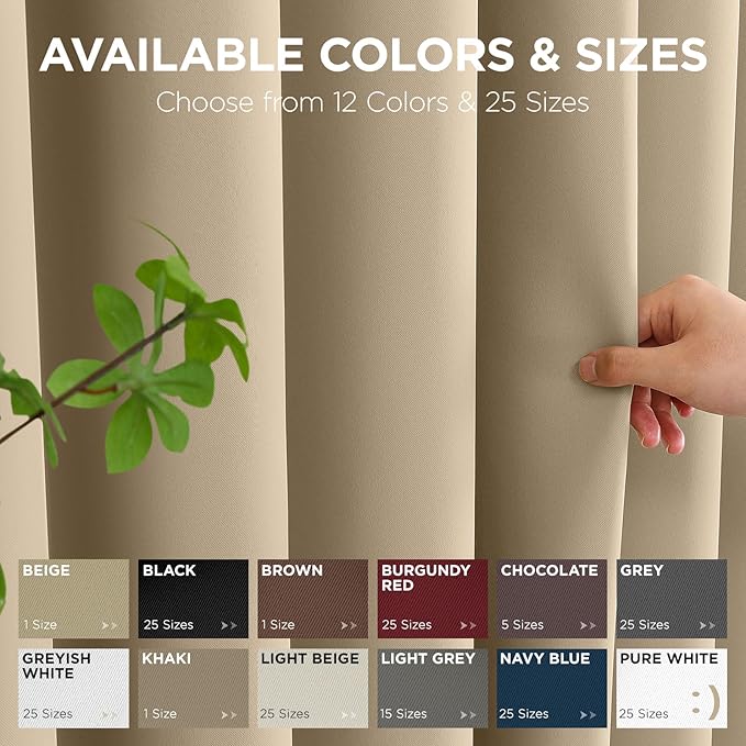 Joydeco Blackout Door Curtain for Doorway Privacy 96 Inches Long, Grommet Closet Curtain for Open Closet, Room Divider for Bedroom Living Room (Light Beige, 52Wx96L, 1 Panel) JOYDECO