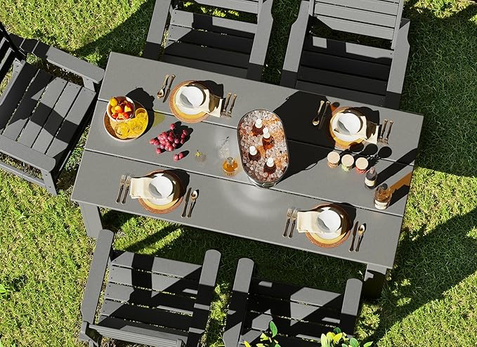 GREENVINES Outdoor Dining Chair | HDPE | Patio Chairs | All-Weather | Grey GreenVines