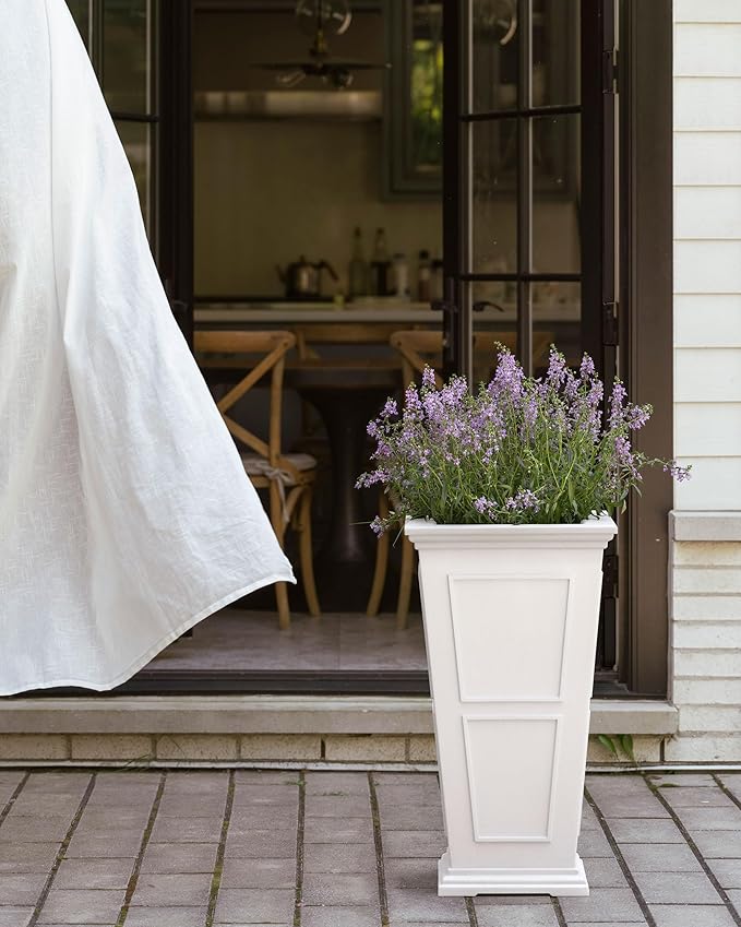 Veradek Fairmont Tall Plastic Planter - Large Outdoor Planter for Front Porch | Crack Resistant All-Weather Use | Classic Estate Design for Tall Plants, Flowers, Trees VeradekOutdoor