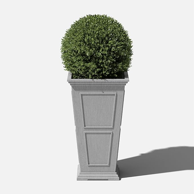 Veradek Brixton Series Tall Planter - Large Outdoor Planter for Front Porch/Patio | Crack-Resistant Plastic for All-Weather Use | Classic Estate Design for Tall Plants, Flowers, Trees VeradekOutdoor