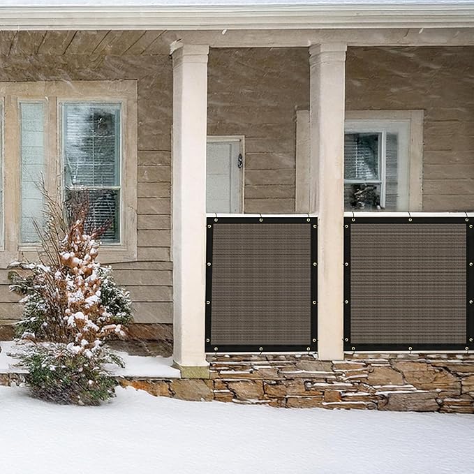 UPGRADE Privacy Fence Screen 3'x66' Brown Outdoor 90% Visibility Blockage 170 GSM Mesh Shade Cover Panels for Backyard,Balcony,Home Decoration with Zip Ties,Customized Avaliable UPGRADE