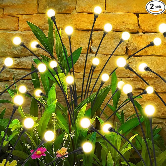 ALSO GO Solar Lights Outdoor, 2 Pack 16 LEDs Firefly Lights, Waterproof Solar Garden Lights, Solar Firefly Lights for Yard Patio Pathway Outdoor Decoration, Gardening Gifts for Women Christmas Decor ALSOGO