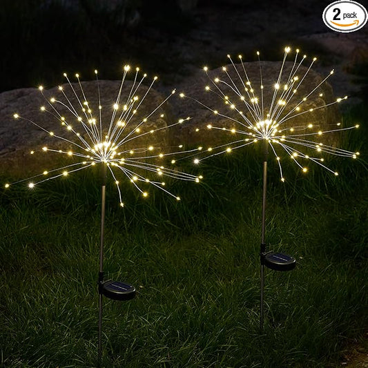 SUNNEST Solar Lights Outdoor, 150 LED Firework Light with 8 Modes Solar Garden Light for Yard Outside Fairy Lights Decor for Pathway Flowerbed Planter Balcony Patio Garden Decor (2 Pack 300LED) SUNNEST
