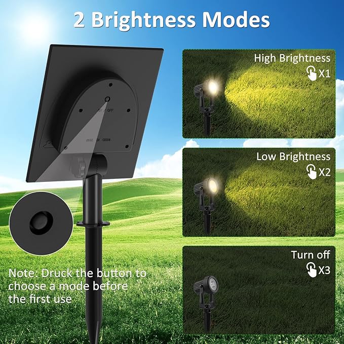 T-SUNUS Solar Christmas Spotlight Outdoor Warm White 3000K, 4-in-1 Spot Lights IP65 Waterproof 9.8ft Cable 5W Separated Panel, Auto On/Off for Garden Flag Tree Patio Yard Driveway Pathway Halloween T-SUNUSLighting