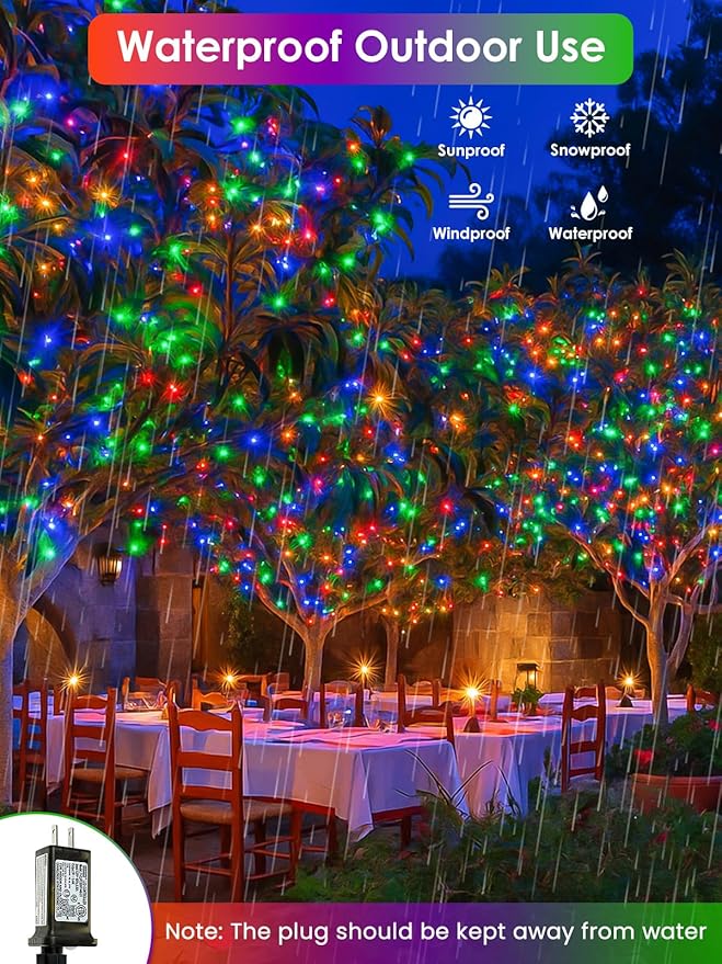 66Ft 200 LED RGB Color Changing Christmas Fairy Lights Plug in, Waterproof String Lights with Remote for Outdoor & Indoor, 24 Colors Twinkle Lights with Timer for Girl's Room Christmas Decorations BHCLIGHT