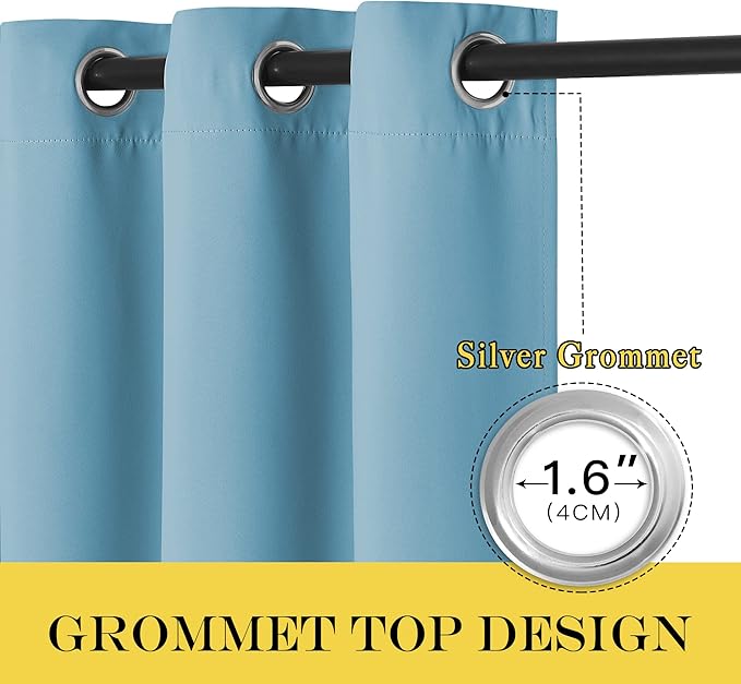 NICETOWN Room Darkening Curtain for Living Room - Energy Saving Thermal Insulated Grommet Room Darkening Curtain/Drape for Bedroom (1 Panel, 46 by 72, Teal Blue) NICETOWN