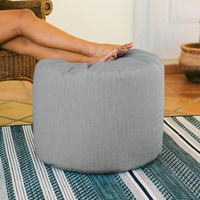 Jaxx Spring Outdoor Ottoman/Side Table, Premium Sunbrella, Granite Jaxx