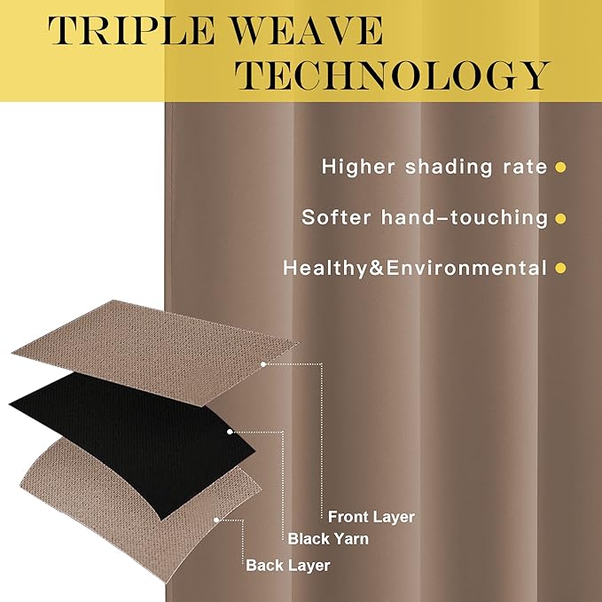 NICETOWN Bedroom Curtain Room Darkening Drapery 102 inches Length - Home Fashion Thermal Insulated Grommet Room Darkening Curtain for Living Room (Cappuccino, 1 Panel, 52 x 102 inches) NICETOWN
