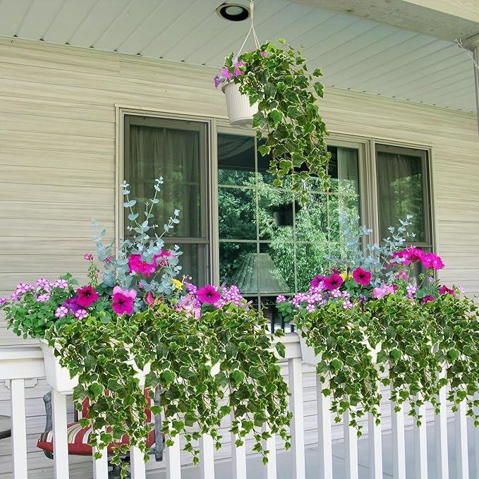 Hollyone 2pcs Artificial Hanging Plants 24" Fake Ivy Vine Faux Ivy Leaves Hanging Plant Greenery for Wall House Room Patio Indoor Outdoor Home Shelf Office Wedding Decor Hollyone