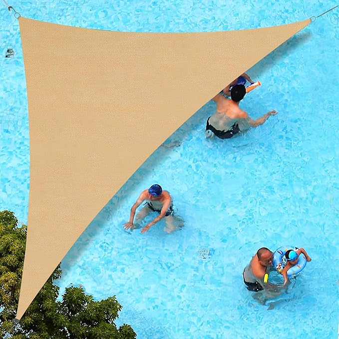 SUNLAX Custom Size 13'x23'x26.4' Sand Sun Shade Sail Right Triangle UV Block Sunshade for Backyard Yard Deck Patio Garden Outdoor Facility (Customized) SUNLAX