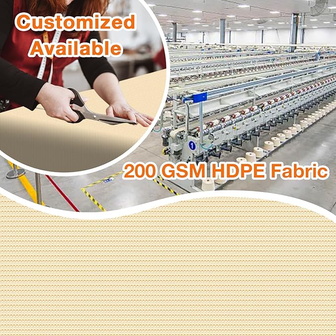 Artpuch Outdoor Pergola Shade Cover 9' X 18' Sun Shade Cloth with Grommets, 90% UV Protection Canopy Patio Privacy Screen (Customized Available) GN107, Wheat Artpuch