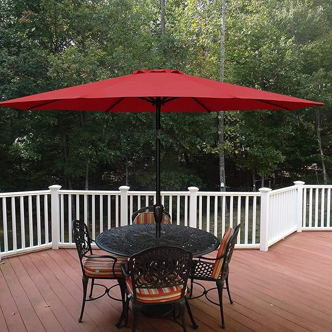 Simple Deluxe 9' Patio Umbrella Outdoor Table Market Yard Umbrella with Push Button Tilt/Crank SimpleDeluxe