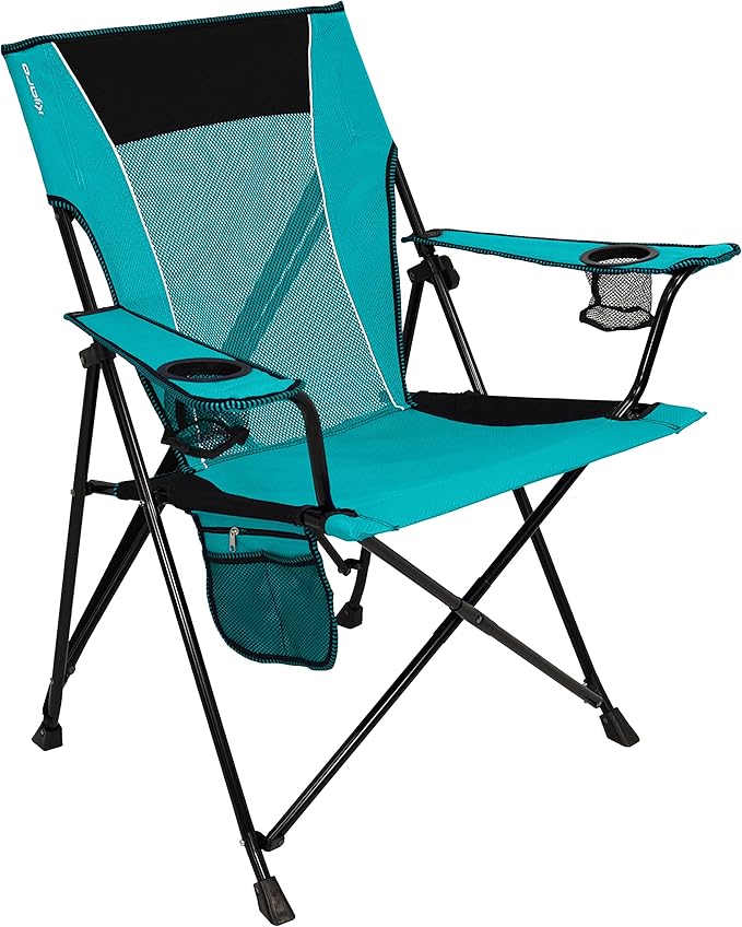 Kijaro Dual Lock Portable Camping Chair - Versatile Folding Sports and Outdoor Chair for Lawn - Locks Position - Ionian Turquoise Kijaro