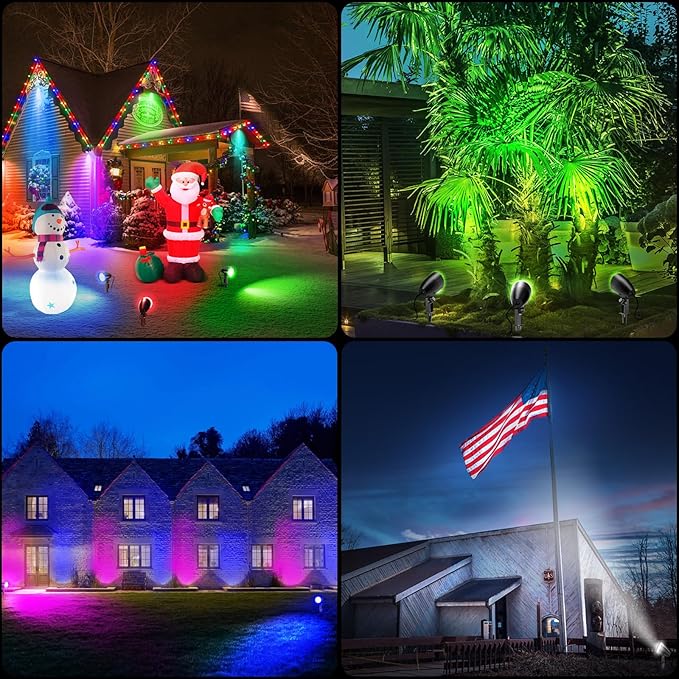 20W RGBW Color Changing Outdoor Spotlight with Remote Control 1880LM IP66 Waterproof LED Spot Lights for Christmas Halloween Decorative Yard Garden Pathway 120V US Plug 2 Pack SOROP