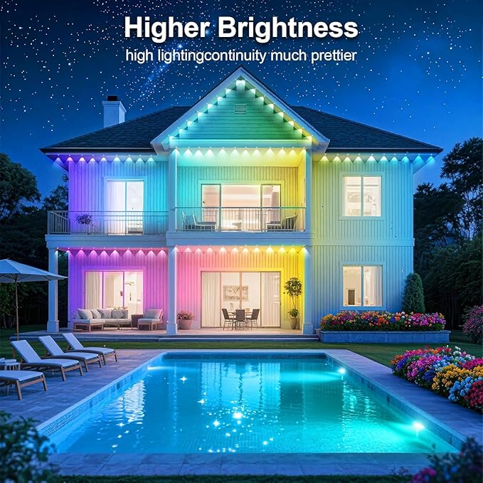 100FT Permanent Outdoor Lights for House Waterproof, IP67 LED Eave Lights with App/Remote Control, Outdoor Permanent led Lighting for House Roof Decor,Christmas,Party,All Holiday and Daily Rootora