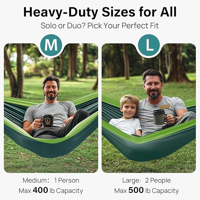 Kootek Camping Hammock, Portable Hammocks with Tree Straps & Attached Carry Bag, Camping Essentials Gear, Perfect for Outside Indoor Hiking Beach Backpack Travel Kootek