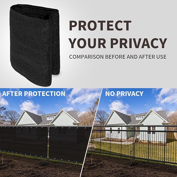 LOVE STORY Custom Size 3.3'x27' Black Balcony Privacy Screen,UV Block Privacy Fence Screen,90% Shield for Outdoor Pool Garden Apartment Railing LOVESTORY