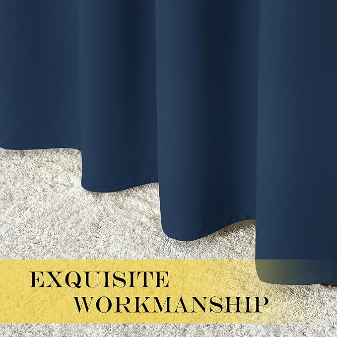 NICETOWN Moroccan Blue Blackout Curtains for Bedroom 72 Inches Long, Thermal Insulated Room Darkening Grommet Window Curtains for Living Room Nursery, 66 inch x 72 inche, 1 Panel NICETOWN