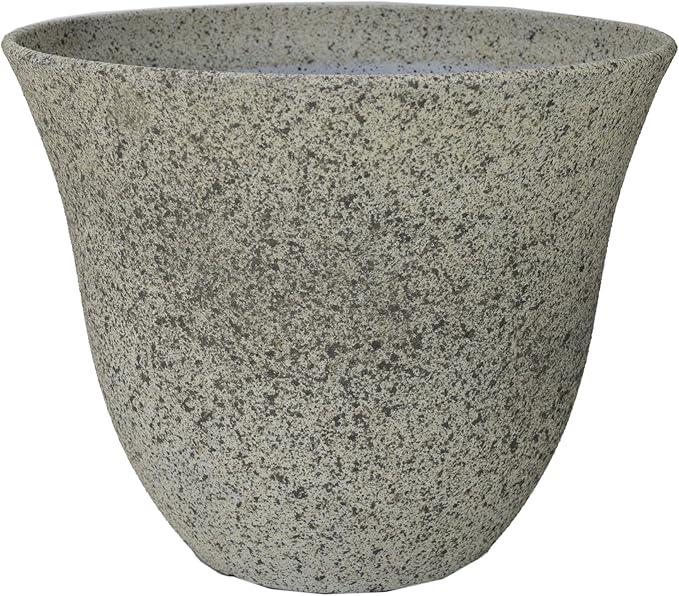 Classic Home and Garden Honeysuckle Resin Planters - Lightweight Indoor & Outdoor Plant Pots - UV-Resistant Plastic Flower Pots - Pot Planters for Flowers & Herbs (15" Stone) ClassicHomeandGarden
