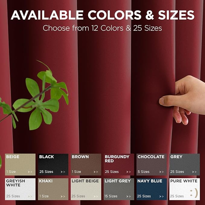 Joydeco Blackout Door Curtain for Doorway Privacy 90 Inches Long, Grommet Closet Curtain for Open Closet, Room Divider for Bedroom Living Room (Burgundy Red, 52Wx90L, 1 Panel) JOYDECO