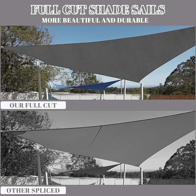 Cool Area Sun Shade Sail 12x16FT Rectangle Shade Canopy Outdoor Sunshade for Patio Backyard Garden, Dark Grey CoolArea