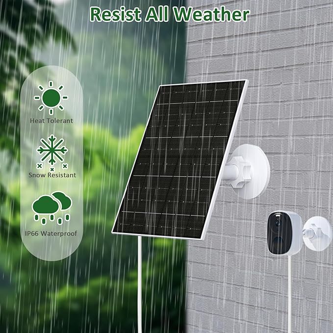 Zivif 7W Solar Panel for Security Camera for Arlo Essential 2K (2nd Gen), Essential XL & Spotlight Cameras, Solar Panel with USB-C/Micro USB Port for 5V Battery Cameras, 2 Pack Zivif