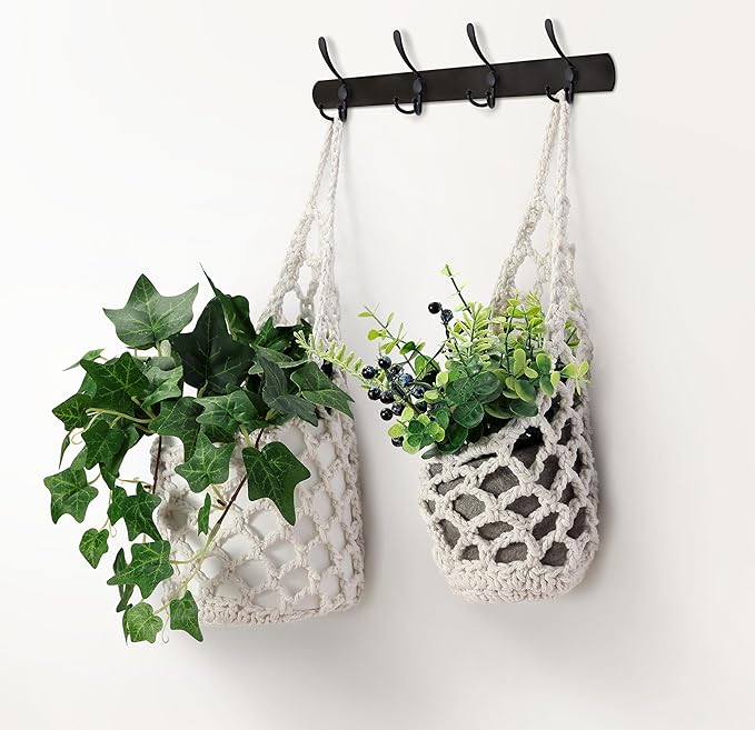 3 Packs Hanging Planters for Indoor Plants up to 4 in., Wall Plant Holder | Plant Hanger Indoor, Wall Planters for Indoor Plants, Hanging Plant (3PK, for 4 inch Pot) Shineloha