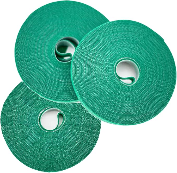 Garden Tie Green Tape, Plant Supports, Gentle On Plants (32.8ft × 0.6 inch, 3 Rolls, Green) plantactic
