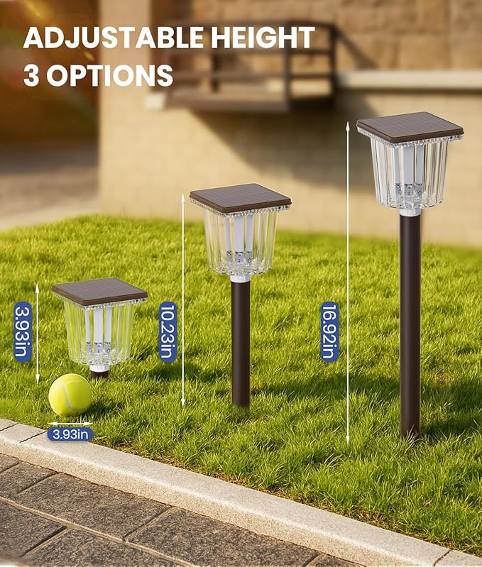 Super Bright Solar Pathway Lights Outdoor Powered,Adjustable Warm&Cool White,Waterproof IP65 Garden Decor Landscape Lighting Outside for Yard/Patio/Walkway/Driveway/Landscape (Cocoa Brown, 3 Pack) Professionalproductionofsolarlightsoutdoor%EF%BC%9A%EF%BC%89