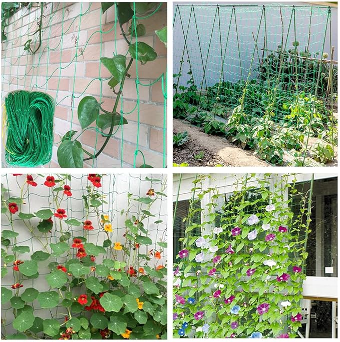Garden Nylon Mesh Plant Support Trellis Netting Plant Climbing Net for Flower Fruits Vegetables Tomato Plants 2.95Ft x 5.9Ft Gardeningwill