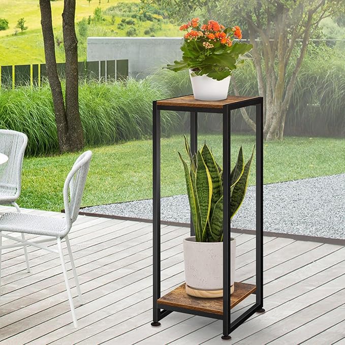 Plant Stand Indoor, 31.5'' Tall Wood Plant Stands Heavy Duty Pedestal Stand for Indoor Outdoor, Modern Corner Flower Stand for Patio, Living Room, Balcony Lilybud--lily