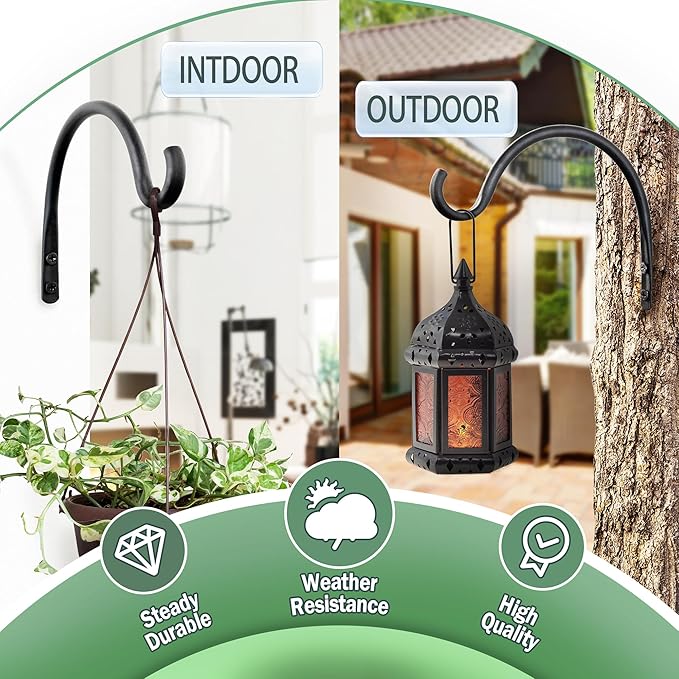 Qiang Ni Hanging Plant Bracket Hooks: 5.5 Inch Wall Plant Hook Planters and Decor - 2 Piece Rust-Resistant and Secure Brackets Maximize Your Outdoor Living Space QiangNi