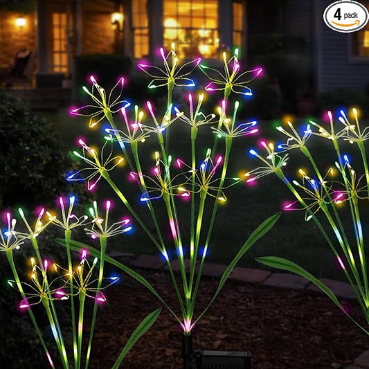 Garden Decor Solar Outdoor Lights, Waterproof Solar Powered Garden Decorative Lights for Christmas Outside Yard Pathway Flowerbed Planter Balcony Patio Gravestone Decor 4-Pack, Multicolor Rootora