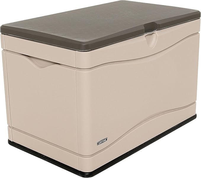 LIFETIME 60103 Deck Storage Box, 80 Gallon, Desert Sand/Brown Lifetime