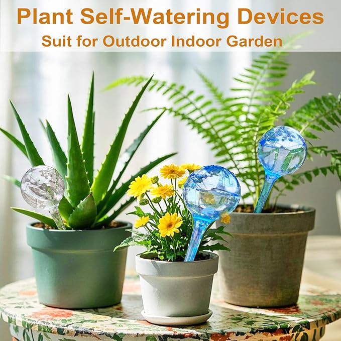 MOONSOUND 12pcs Plant Watering Globes - Automatic Plant Watering Bulbs for Indoor & Outdoor Potted Plants, Durable Plastic Garden Watering Devices MOONSOUND