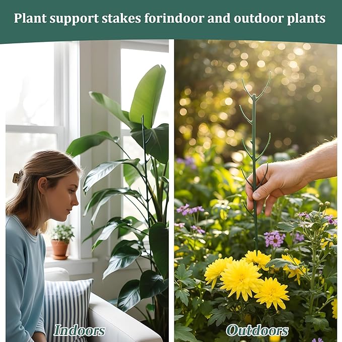Grevosea 5 Pack Plant Support Stakes, Stackable Monstera Plant Supports for Indoor Outdoor Plants Garden Stakes Trellis for Climbing and Potted Plants Pothos Flowers Rootora