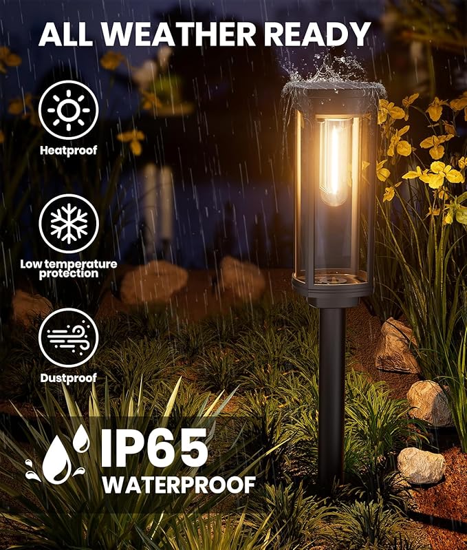 8 Pack Solar Pathway Lights Outdoor IP65 Waterproof Super Brightness Solar Powered Landscape Path Lights for Outside Walkway Driveway Garden NEWMESSI