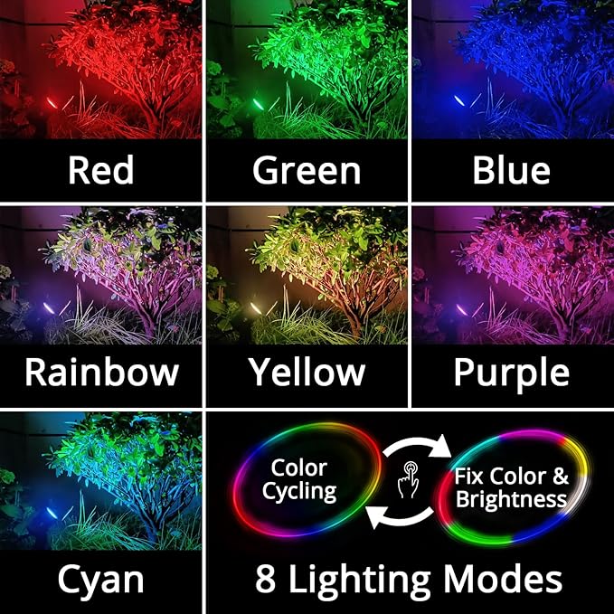 Mini 50X Twin Solar Spot Lights Outdoor Multi Color Changing RGB LED Spotlight Cast Aluminium for Outdoor Garden Yard Landscape Downlight SolarLightMart