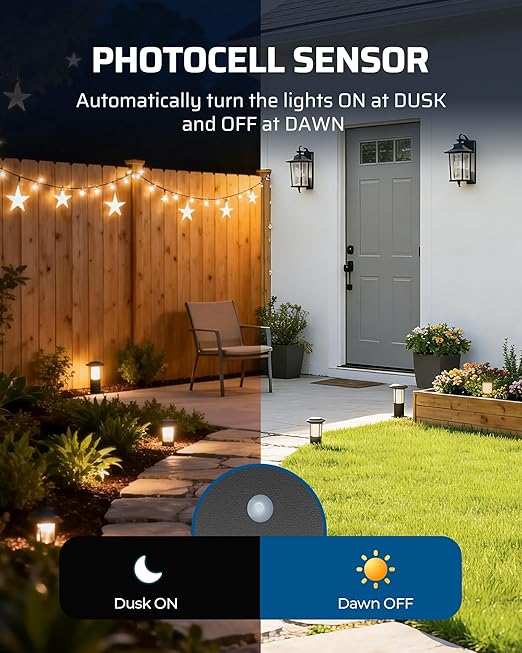 DEWENWILS 120W Low Voltage Landscape Transformer, Outdoor Transformer with Timer and Photocell Sensor, 120V AC to 12V AC, Weatherproof, for LED Lighting, Spotlight, Pathway Light, ETL Listed DEWENWILS