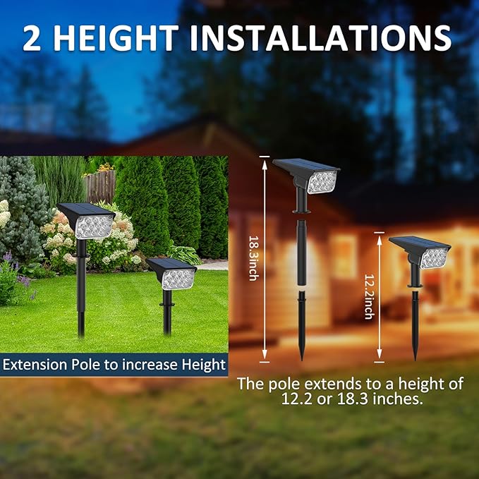 T-SUNUS RGB Solar Landscape Spotlights Christmas Outdoor IP65 Waterproof Color Spot Lights Auto Dusk to Dawn Landscaping Wall Light for Tree Yard Garden Driveway Porch Walkway Pond Halloween 2 Pack T-SUNUSLighting