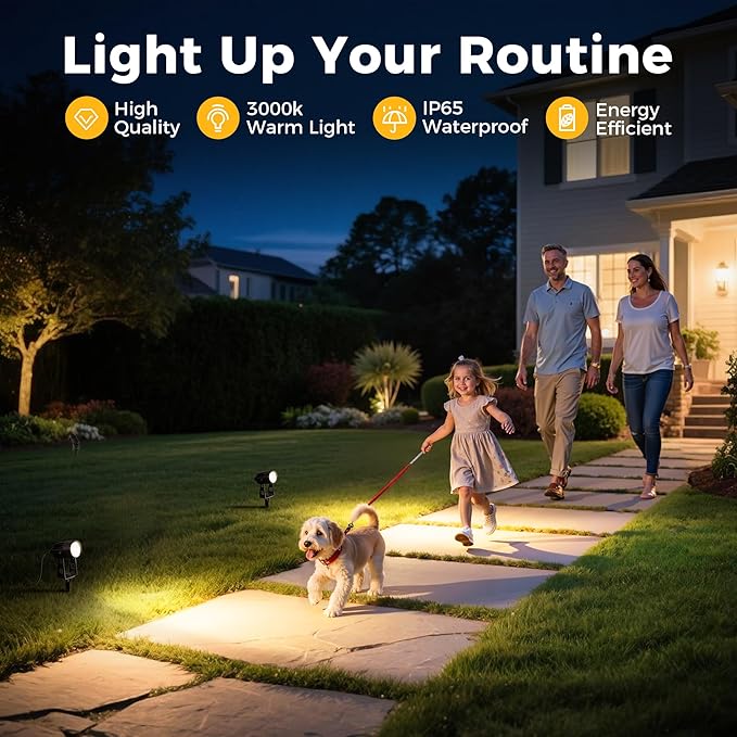 L LOHAS LED Dusk to Dawn Low Voltage Landscape Lighting, 3000K Warm White Outdoor Spotlight with Transformer, IP65 Plug in Spotlights for Yard Backyard Pathway 6Pack LLOHASLED
