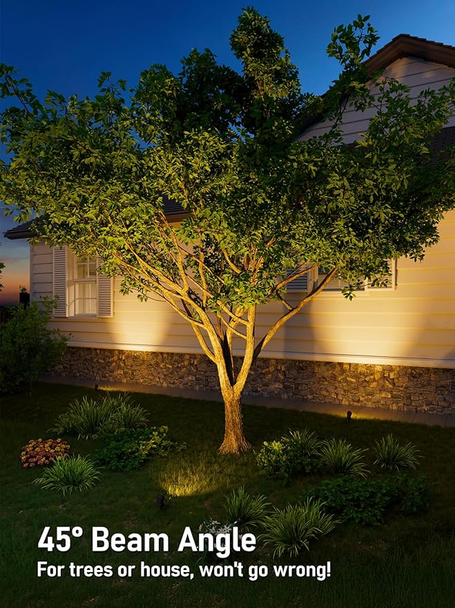 LEONLITE 8-Pack 5CCT Low Voltage LED Landscape Spotlight, Update 1800K2700K3000K4000K5000K Selectable, 5W 12V Pathway Lights Outdoor, CRI90, Aluminum Spot Lights for Yard, ETL Listed, IP65 Waterproof LEONLITE