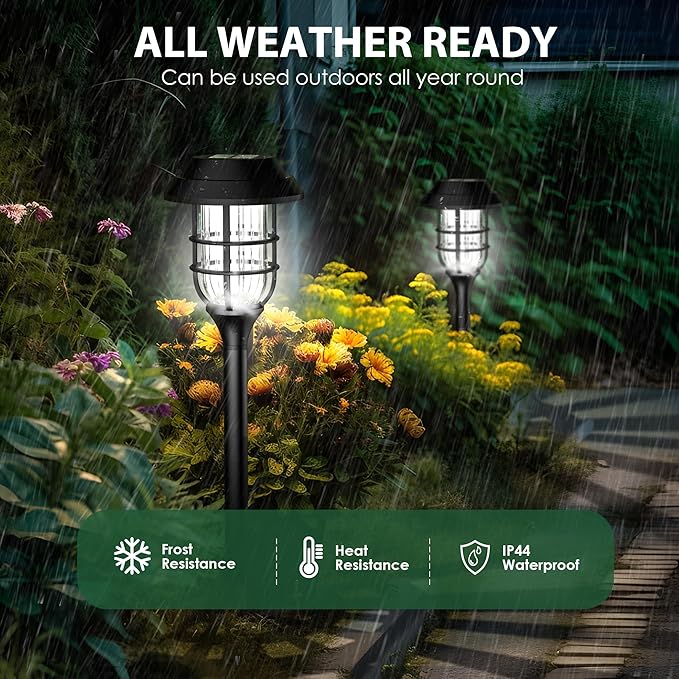 SOLPEX Solar Lights for Outside, Solar Outdoor Pathway Garden Lights Waterproof, Solar Powered Landscape Lighting for Yard, Garden, Pathway, Patio, Porch, Walkway, Driveway, 12 Pack(Cold White) Solpex