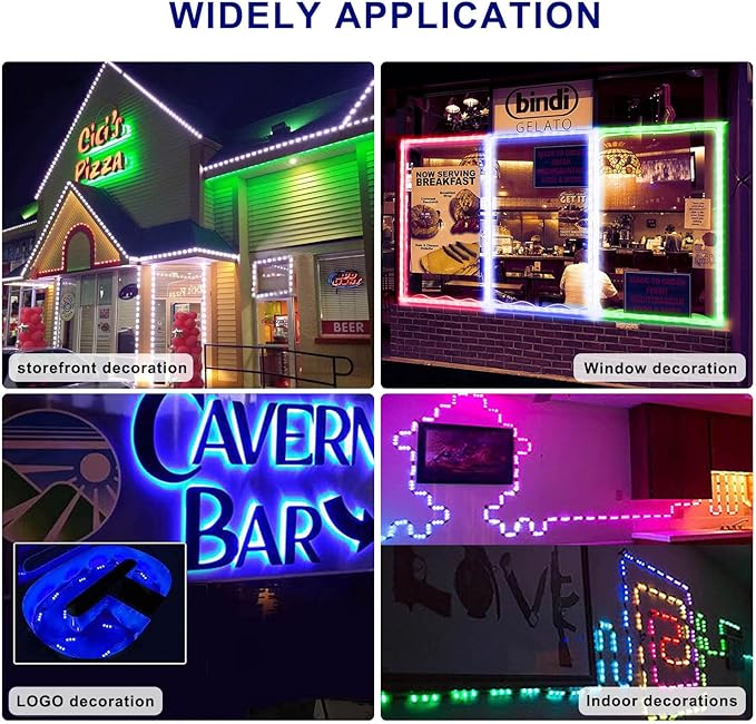 LED Window Lights Storefront Lights for Business Upgraded LED Modules Waterproof Store Decorative Light for Advertising Letter Signs Lightbox RGB 120 Pieces 3 LED Strip Light 60 FT BrightEnoughtoAttractCustomersAttention