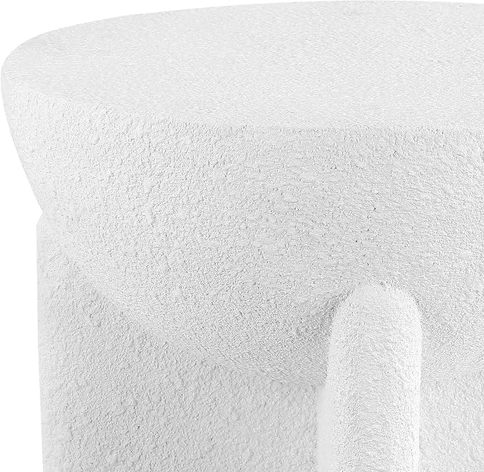 JONATHAN Y TBL1109B Brady 16.25" Minimalist Modern Drum Indoor/Outdoor Accent Table Contemporary, Mid-Century, Art Deco, Bohemian, Patio, Garden, Bathroom, Living Room, White Frosted JONATHANY