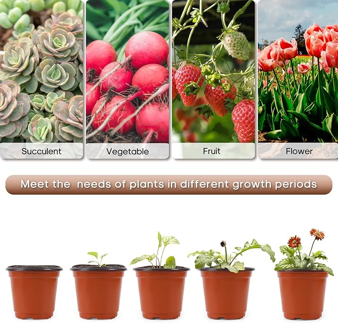 200 Pack 6 Inch Plastic Nursery Pots for Plants, Seedling Pots Succulent Pots Flower Pots with Drainage Holes, Come with 200pcs Plant Labels Hemikaki