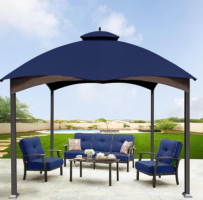 SCOCANOPY Ripstop Replacement Top for Lowe's Allen Roth 10X12 Gazebo Model #GF-12S004B-1/ GF-12S004BTO/TPGAZ17-002C，(Navy Blue) SCOCANOPY