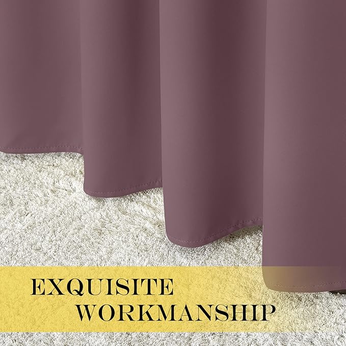 NICETOWN Short Blackout Curtains for Bathroom - Sound Reducing Window Treatment Thermal Insulated Grommet Vertical Drapes for Kitchen/Cafe/Nursery, Dry Rose, 1 Panel, W52 x L45 NICETOWN