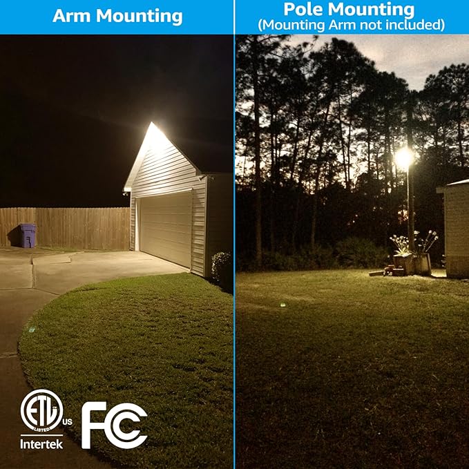 TORCHSTAR LED Barn Light, Dusk to Dawn Area Lights with Photocell, Outdoor Security Flood Lighting, ETL & FCC Listed, IP65 Waterproof, Aluminum, 110-277V, Garage, Yard, 3000K Warm White, Bronze TORCHSTAR