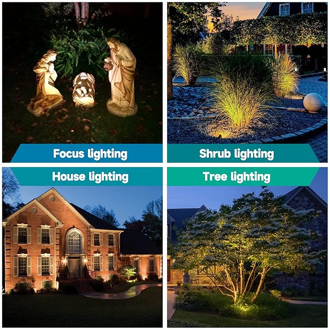 Gardencoin Solid Brass Outdoor Landscape Spotlights, 12V Heavy Duty Low Voltage LED Spot Light Waterproof for Garden and Yard Up Lighting, Bronze Accent Lighting Fixture Without Bulb (Classic, 6 Pack) Gardencoin